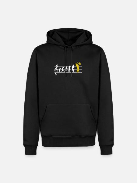 Saxophone Jazz Evolution Saxophone Classique Musicien - Sweat à capuche Premium bio Homme - noir