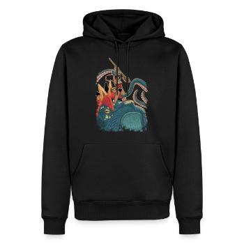 Wonder Woman im Kampf - Männer Premium Bio Hoodie - Schwarz - Vorne - Nico (187cm)