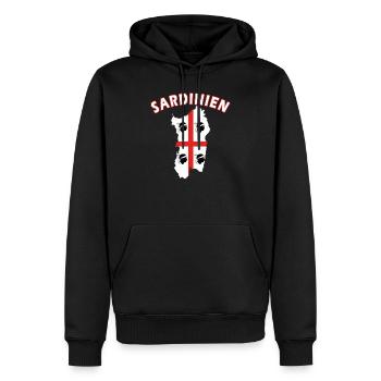 Sardinien Landkarte Urlaub Motorrad Flagge - Männer Premium Bio Hoodie - Schwarz - Vorne - Nico (187cm)