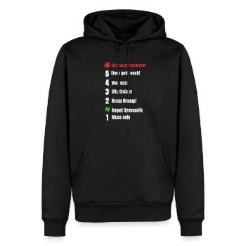 Motorrad 1N23456 Lustig Schaltung - Männer Premium Bio Hoodie - Schwarz - Vorne - Nico (187cm)