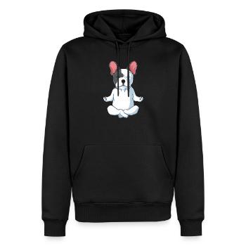 Cadeau de bouledogue français Bouledogue français - Sweat à capuche Premium bio Homme - noir - Devant - Nico (187cm)