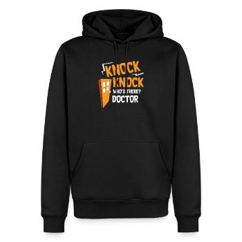 Doctors : Knock Knock Doctor - Sweat à capuche Premium bio Homme - noir - Devant - Nico (187cm)