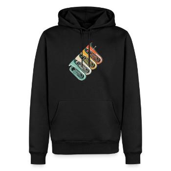 Retro Tuba Player Vintage Gift Idea - Men’s Premium Organic Hoodie - black - Front - Nico (187cm)