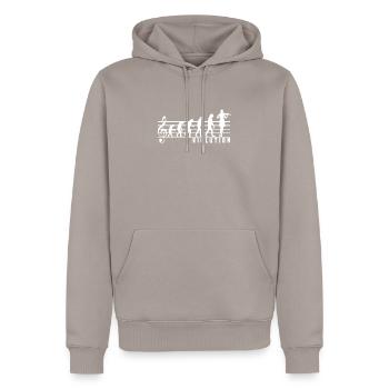 Violinist Geige Violine Noten Evolution Geschenk - Männer Premium Bio Hoodie - Taupe - Vorne - Nico (187cm)