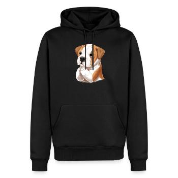 Bulldog anglais Bulldog anglais cadeau - Sweat à capuche Premium bio Homme - noir - Devant - Nico (187cm)