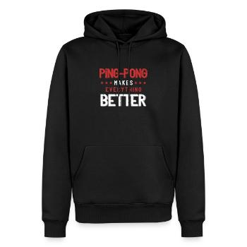 Tischtennis Ping Pong Spieler Lustig Geschenk - Männer Premium Bio Hoodie - Schwarz - Vorne - Nico (187cm)