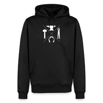 Hufschmied Schmied Geschenk - Männer Premium Bio Hoodie - Schwarz - Vorne - Nico (187cm)