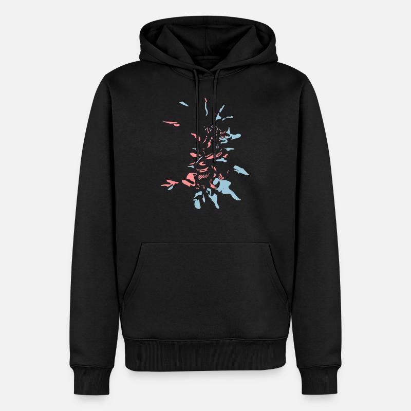 abstrakter Splatterentwurf - Männer Premium Bio Hoodie - Schwarz