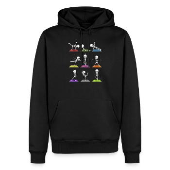 Squelettes de Yoga Halloween - Sweat à capuche Premium bio Homme - noir - Devant - Nico (187cm)