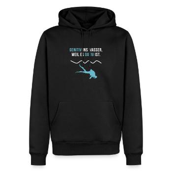 Taucher Lustig Tauchen Prüfung Abzeichen Geschenk - Männer Premium Bio Hoodie - Schwarz - Vorne - Nico (187cm)