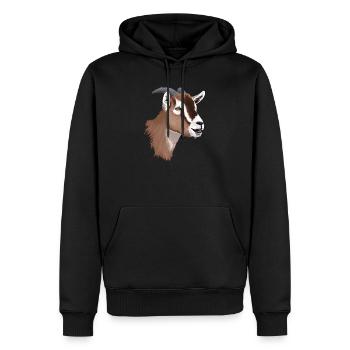 Ziegenkopf - Männer Premium Bio Hoodie - Schwarz - Vorne - Nico (187cm)