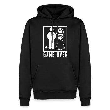 Game Over T-shirt Funny Bachelor's Wedding Men & w - Männer Premium Bio Hoodie - Schwarz - Vorne - Nico (187cm)