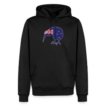 nouvelle-Zélande - Sweat à capuche Premium bio Homme - noir - Devant - Nico (187cm)
