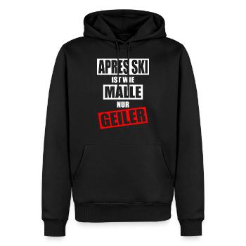 Après Ski - Männer Premium Bio Hoodie - Schwarz - Vorne - Nico (187cm)