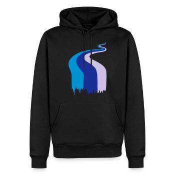 river, stream, colors - couleur, rivière - Sweat à capuche Premium bio Homme - noir - Devant - Nico (187cm)