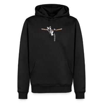 Lemur - Sweat à capuche Premium bio Homme - noir - Devant - Nico (187cm)
