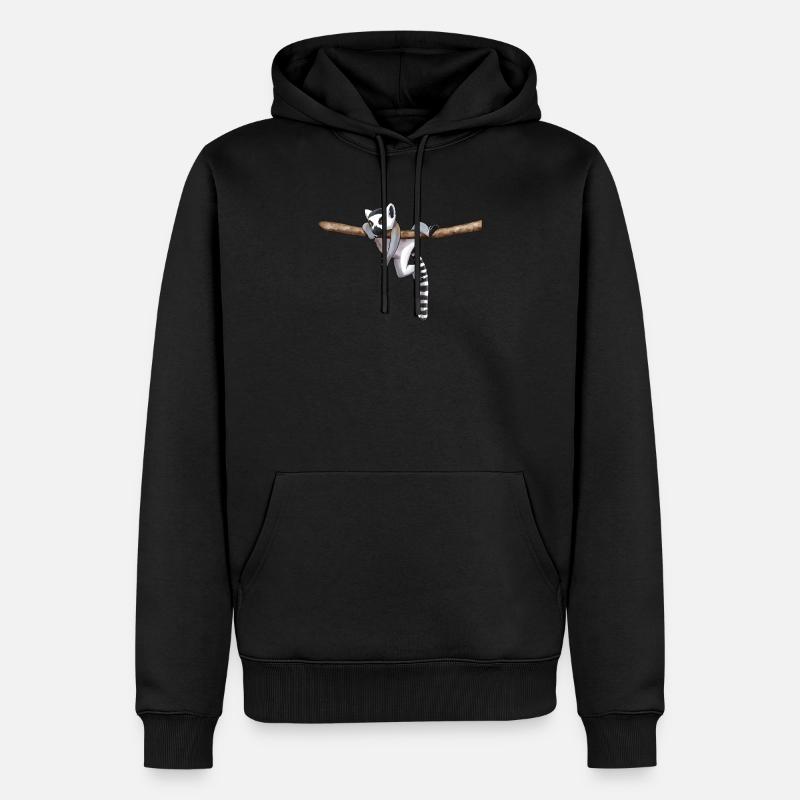 Lemur - Männer Premium Bio Hoodie - Schwarz