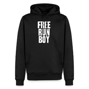 Course libre | Sports | Sports extrêmes | freerunner - Sweat à capuche Premium bio Homme - noir - Devant - Nico (187cm)