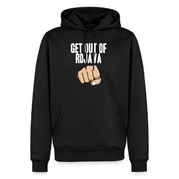 Get out of Rojava | Türkei Angriff auf Nord Syrien - Männer Premium Bio Hoodie - Schwarz - Vorne - Nico (187cm)