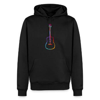 Dégradé de couleur Guitare acoustique - Sweat à capuche Premium bio Homme - noir - Devant - Nico (187cm)
