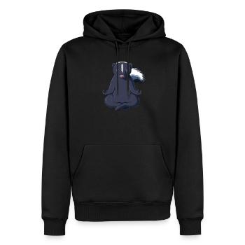 Putois Médite - Sweat à capuche Premium bio Homme - noir - Devant - Nico (187cm)