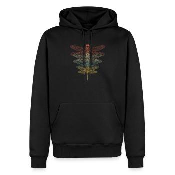 Libellule rétro - Sweat à capuche Premium bio Homme - noir - Devant - Nico (187cm)