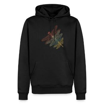 Libellule rétro - Sweat à capuche Premium bio Homme - noir - Devant - Nico (187cm)