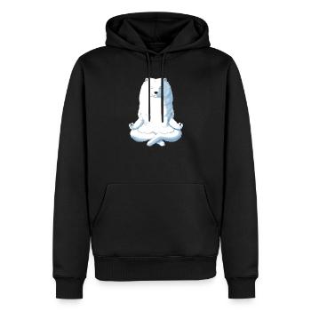 Yoga Samojede chien - Sweat à capuche Premium bio Homme - noir - Devant - Nico (187cm)
