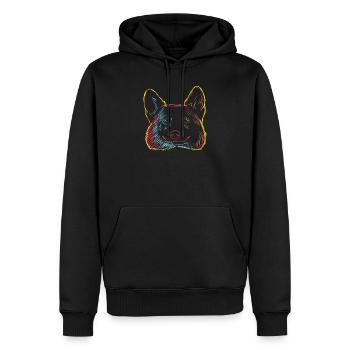 Chien Welsh Corgi Pembroke - Sweat à capuche Premium bio Homme - noir - Devant - Nico (187cm)