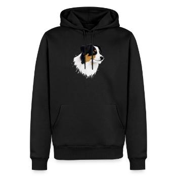 AUSTRALIAN SHEPHERD - Männer Premium Bio Hoodie - Schwarz - Vorne - Nico (187cm)