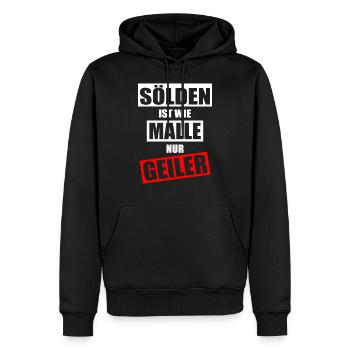 Sölden Apres Ski - Männer Premium Bio Hoodie - Schwarz - Vorne - Nico (187cm)