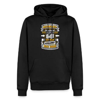 60. Geburtstag lustiger Spruch - Männer Premium Bio Hoodie - Schwarz - Vorne - Nico (187cm)