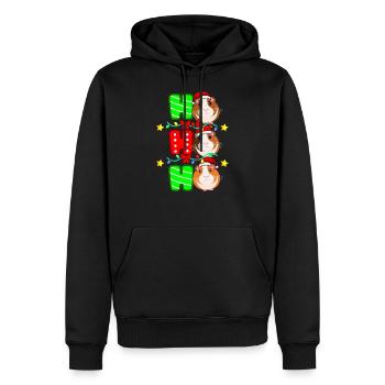 Cochon d'Inde Noël - Sweat à capuche Premium bio Homme - noir - Devant - Nico (187cm)