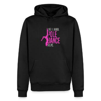 Cadeau de danseur de pole dance - Sweat à capuche Premium bio Homme - noir - Devant - Nico (187cm)