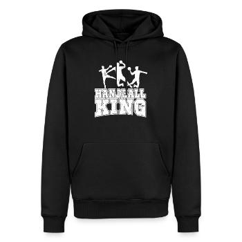 Handballer roi handballer - Sweat à capuche Premium bio Homme - noir - Devant - Nico (187cm)