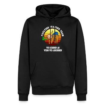 Faultier Wander Team Bergsteiger Wandern - Männer Premium Bio Hoodie - Schwarz - Vorne - Nico (187cm)