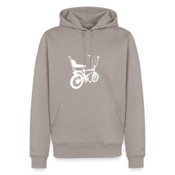 Retro Chopper Fahrrad Design - Männer Premium Bio Hoodie - Taupe - Vorne - Nico (187cm)