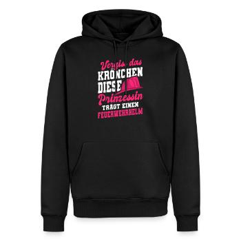 Vergiss Krönchen Prinzessin Feuerwehrhelm - Männer Premium Bio Hoodie - Schwarz - Vorne - Nico (187cm)