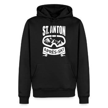 St. Anton Apres Ski - Männer Premium Bio Hoodie - Schwarz - Vorne - Nico (187cm)