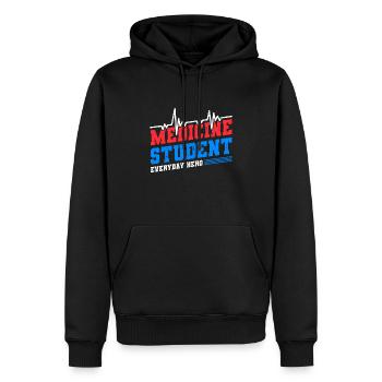 Medizin Student - Männer Premium Bio Hoodie - Schwarz - Vorne - Nico (187cm)