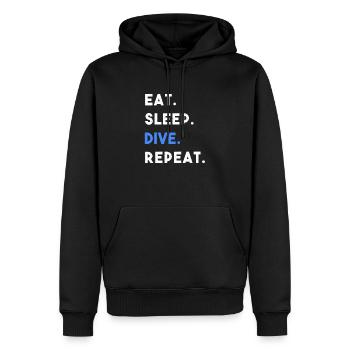 EAT SLEEP DIVE REPEAT - Sweat à capuche Premium bio Homme - noir - Devant - Nico (187cm)