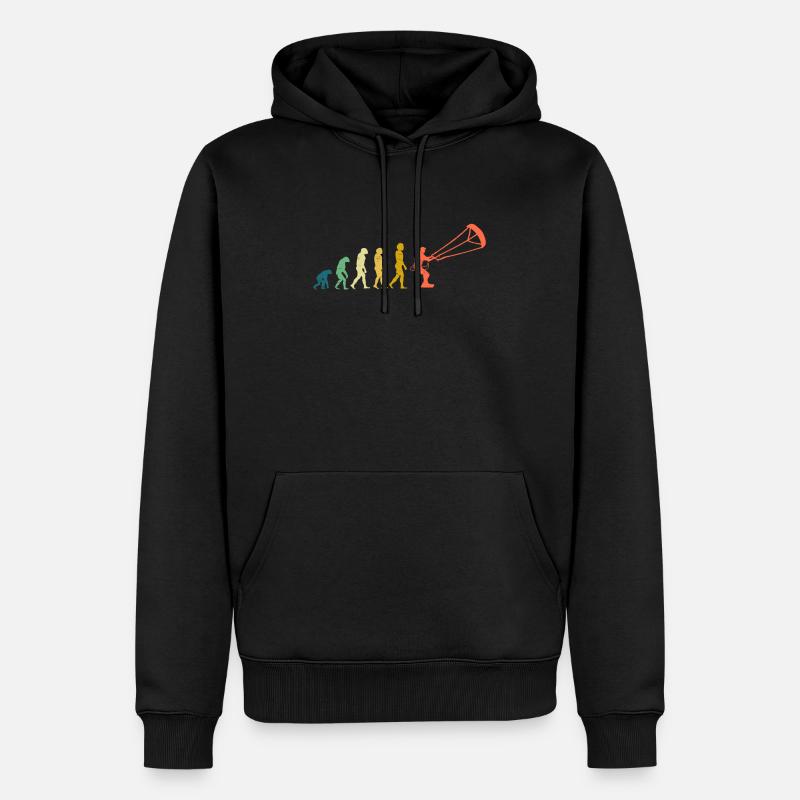 Kitesurfer Evolution Kite Kitesurfing - Männer Premium Bio Hoodie - Schwarz
