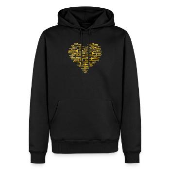 Trombone - Sweat à capuche Premium bio Homme - noir - Devant - Nico (187cm)