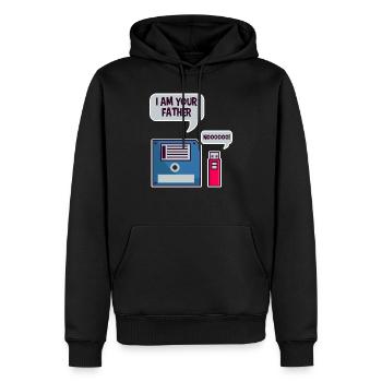 USB Floppy Disk Geek Shirt Computer Nerd lustig - Männer Premium Bio Hoodie - Schwarz - Vorne - Nico (187cm)