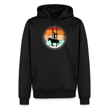 Voltigieren Pferd - Männer Premium Bio Hoodie - Schwarz - Vorne - Nico (187cm)
