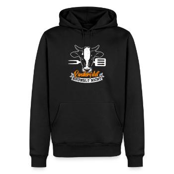 Rinderfilet Krümelt Nicht Grillen BBQ Grillmeister - Männer Premium Bio Hoodie - Schwarz - Vorne - Nico (187cm)