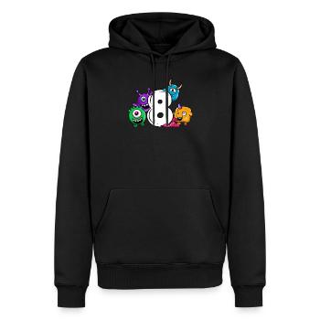 Monster huitième anniversaire cadeau de 8 ans - Sweat à capuche Premium bio Homme - noir - Devant - Nico (187cm)