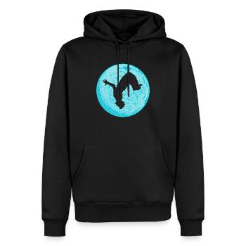 Parkour Freerunning Backflip Akrobat Freestyle - Männer Premium Bio Hoodie - Schwarz - Vorne - Nico (187cm)