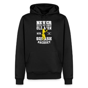 Squash Spieler Alter Mann - Männer Premium Bio Hoodie - Schwarz - Vorne - Nico (187cm)