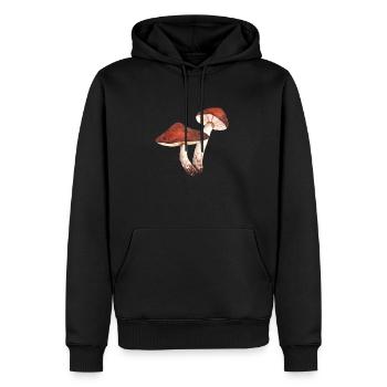 Les cèpes ramassent des champignons cueilleurs de champignons - Sweat à capuche Premium bio Homme - noir - Devant - Nico (187cm)